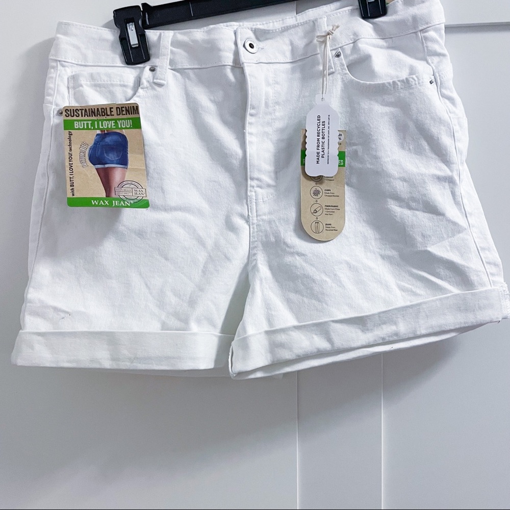 WAX Jean White High Waisted Denim Shorts Plus 2XL NWT